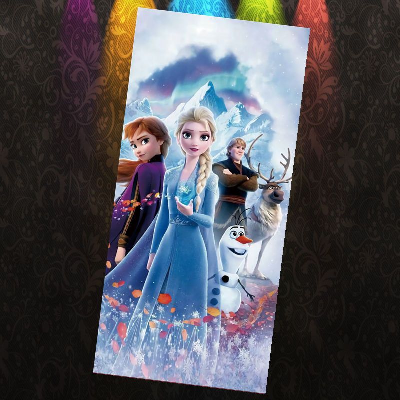 Sglink Khăn Tắm Hình Vuông In Hình Công Chúa elsa Trong Phim frozen Đáng Yêu Cho Bé Gái
