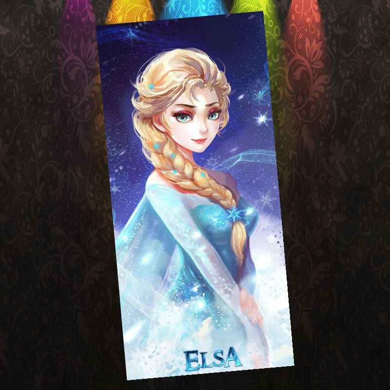 Sglink Khăn Tắm Hình Vuông In Hình Công Chúa elsa Trong Phim frozen Đáng Yêu Cho Bé Gái