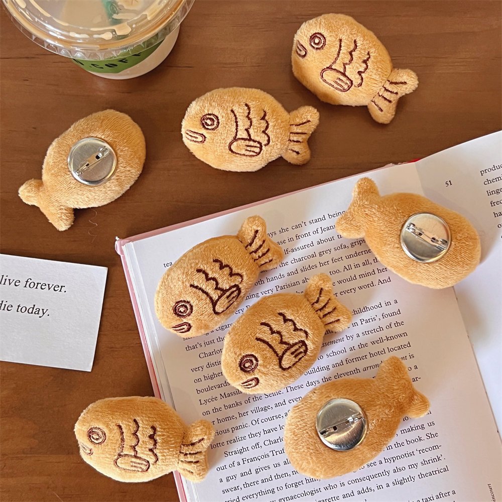 Trâm Cài Áo Hình Cá taiyaki Nhồi Bông Dễ Thương