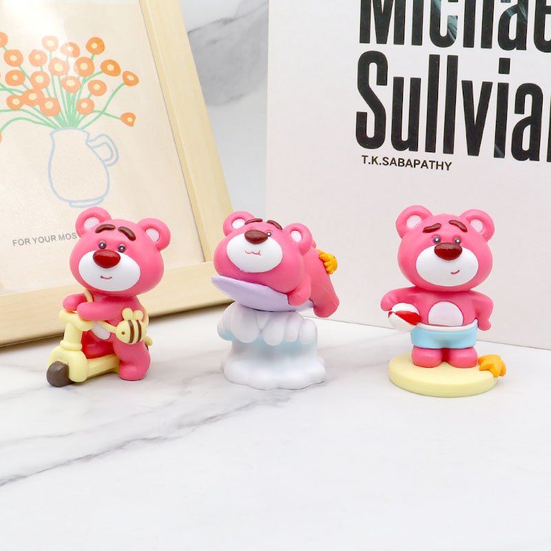 DISNEY Set 6 Mô Hình Nhân Vật Phim Hoạt Hình toy story 3 lotso strawberry ice Bằng pvc