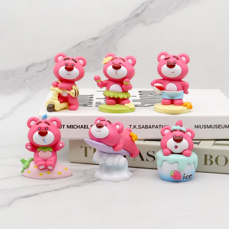 DISNEY Set 6 Mô Hình Nhân Vật Phim Hoạt Hình toy story 3 lotso strawberry ice Bằng pvc