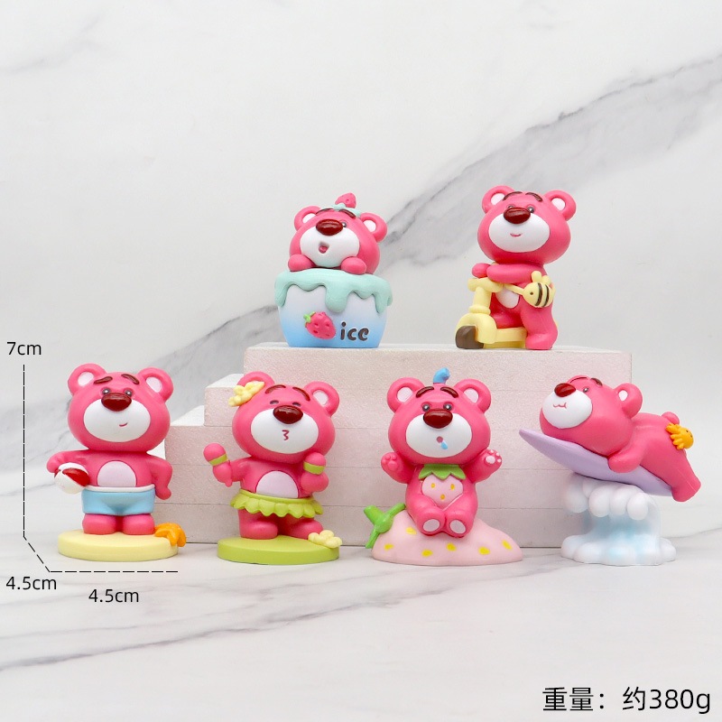 DISNEY Set 6 Mô Hình Nhân Vật Phim Hoạt Hình toy story 3 lotso strawberry ice Bằng pvc