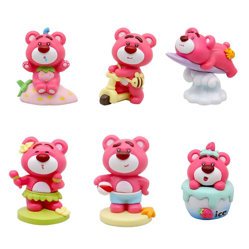 DISNEY Set 6 Mô Hình Nhân Vật Phim Hoạt Hình toy story 3 lotso strawberry ice Bằng pvc