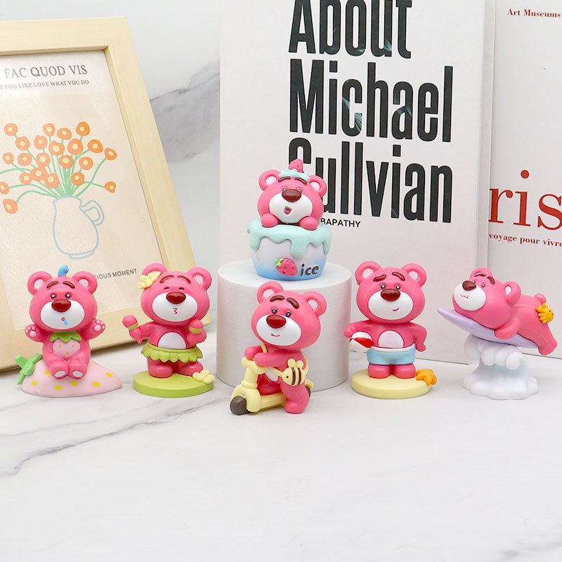 DISNEY Set 6 Mô Hình Nhân Vật Phim Hoạt Hình toy story 3 lotso strawberry ice Bằng pvc