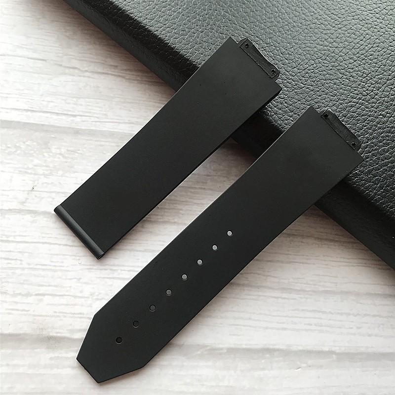 Silicone Dây Đeo Cao Su Silicon Mềm Màu Đen 24 * 17mm Cho Đồng Hồ Đeo Tay Thông Minh hublot