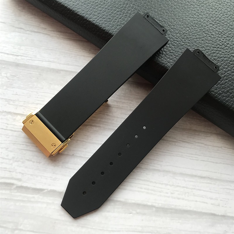 Silicone Dây Đeo Cao Su Silicon Mềm Màu Đen 24 * 17mm Cho Đồng Hồ Đeo Tay Thông Minh hublot