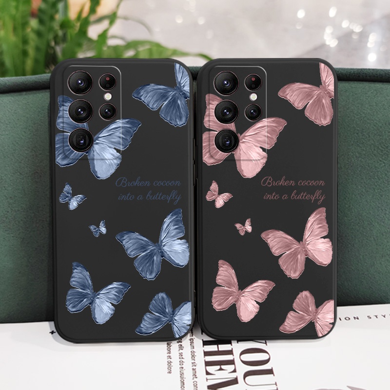 Bao Da Điện Thoại Họa Tiết Bướm Thời Trang Cho samsung galaxy s23 s22 fe ultra plus 5g Ốp