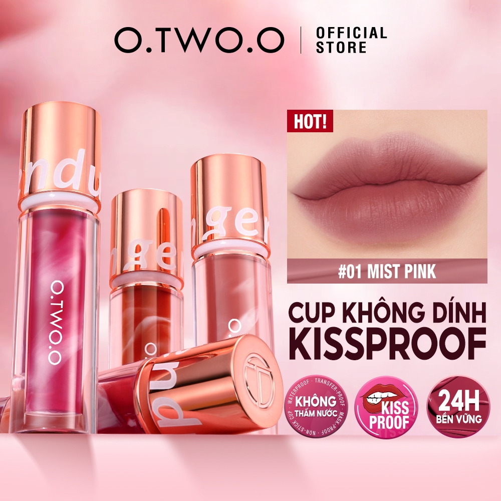 O.two.o 8Color Ultra Stay Lorepop Lip Glaze Chống Dính Mềm Mịn Dưỡng Ẩm Nước Giàu & Màu Sắc Nổi Bật Matte Chống Thấm Nước Không Khô Trang Điểm Môi