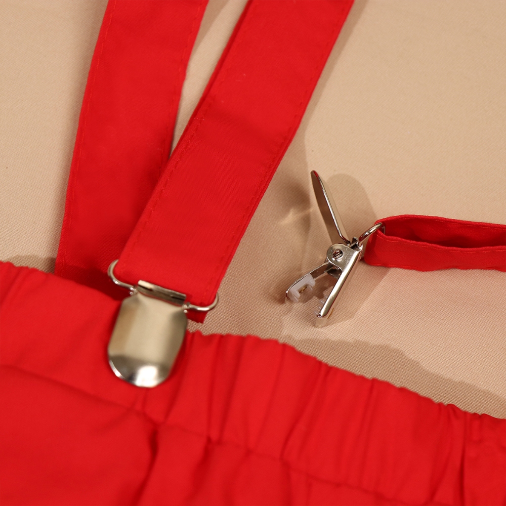 Bcbl Bộ Áo Sơ Mi Ngắn Tay + Quần short 2 Dây Họa Tiết Ông Già Noel Giáng Sinh Cho Bé Trai