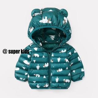 Super kids áo khoác phao đệm cotton nhẹ nhàng dành cho bé gái
