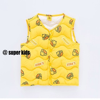 Super kids áo khoác phao không tay thời trang thu đông xinh xắn cho bé