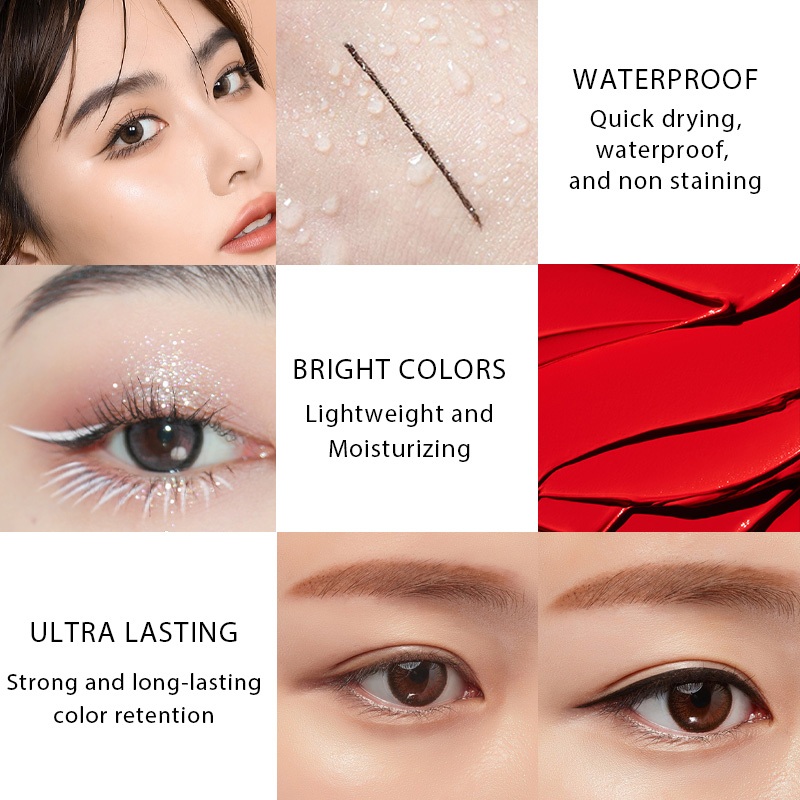 LOTTIEYA Eyeliner Paste  Eyeliner Bút chì Paste, Bền không thấm nước, Shiny Eyeshadow Gel, Eyeliner