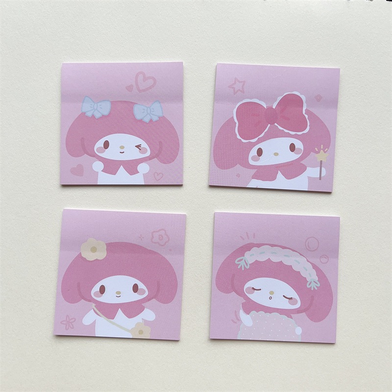 SANRIO Set 80 Tờ Giấy Ghi Chú Họa Tiết kuromi cinnamon Dễ Thương Chất Lượng Cao