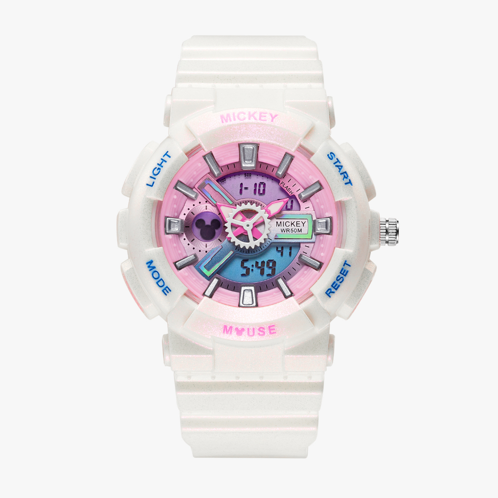 Disney MK-15141W Đồng Hồ Điện Tử Thể Thao Màn Hình Dạ Quang Chống Thấm Nước 50M
