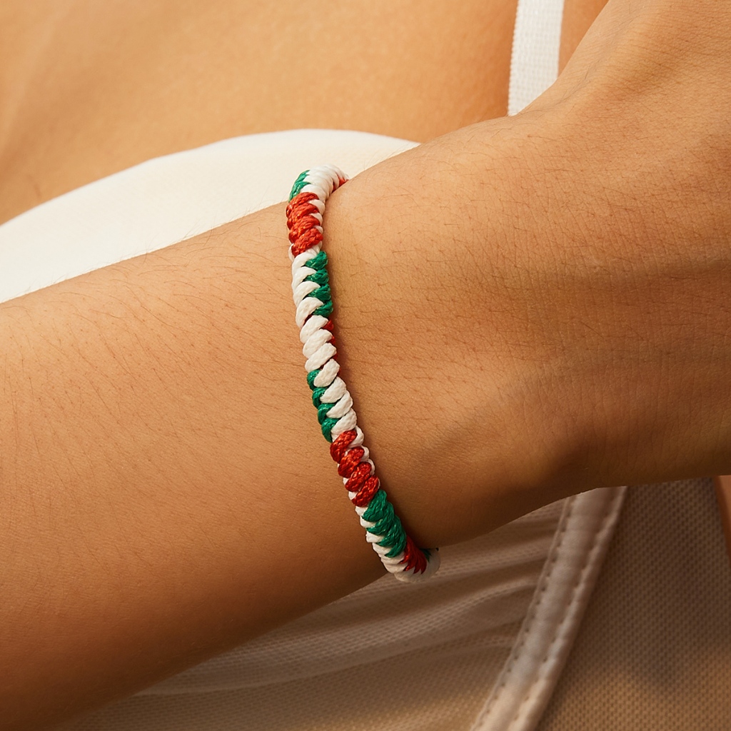 Vòng Tay Dây Bện Thủ Công Nhiều Màu Tùy Chỉnh Thời Trang Giáng Sinh Cho Nữ