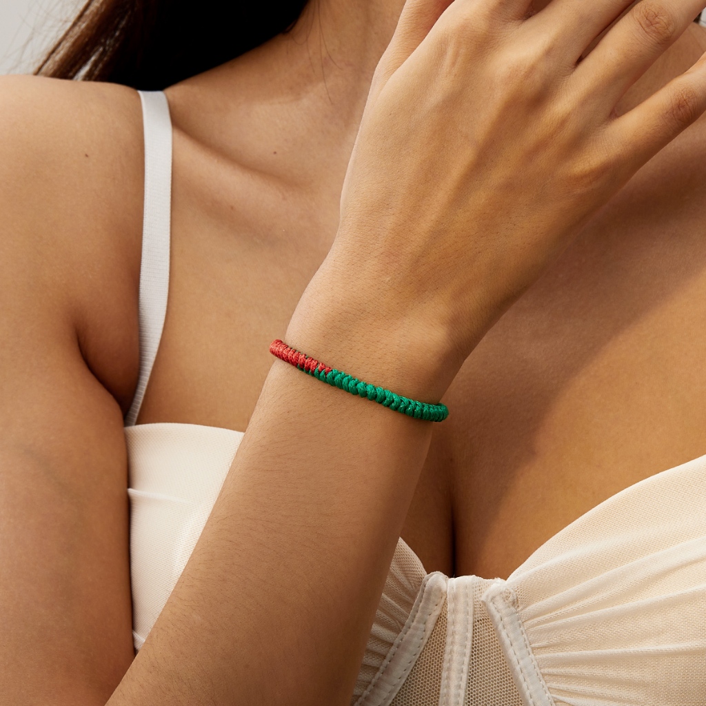 Vòng Tay Dây Bện Thủ Công Nhiều Màu Tùy Chỉnh Thời Trang Giáng Sinh Cho Nữ