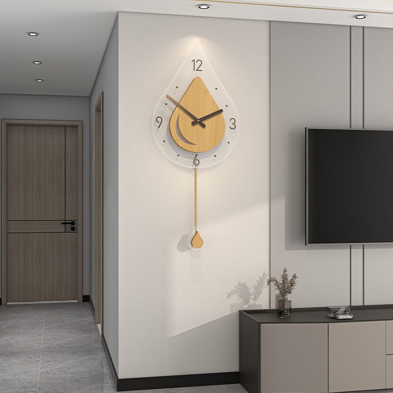 Đồng Hồ Treo Tường Hình Giọt Nước Sáng Tạo Phong Cách Tối Giản Hiện Đại