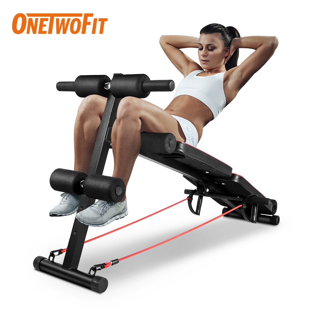 OneTwoFit Ghế tập có thể gập lại Ghế tập bụng đa chức năng Ghế tập bụng Thiết bị tập thể dục tại nhà Ghế tập bụng cong OT184