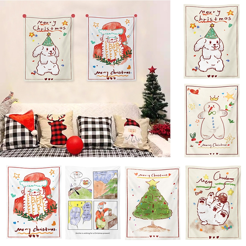 Thảm Vải Treo Tường Trang Trí Giáng Sinh Dễ Thương