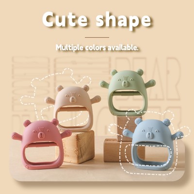 Găng Tay silicone Hình Gấu Chống Ăn Mòn Cho Bé