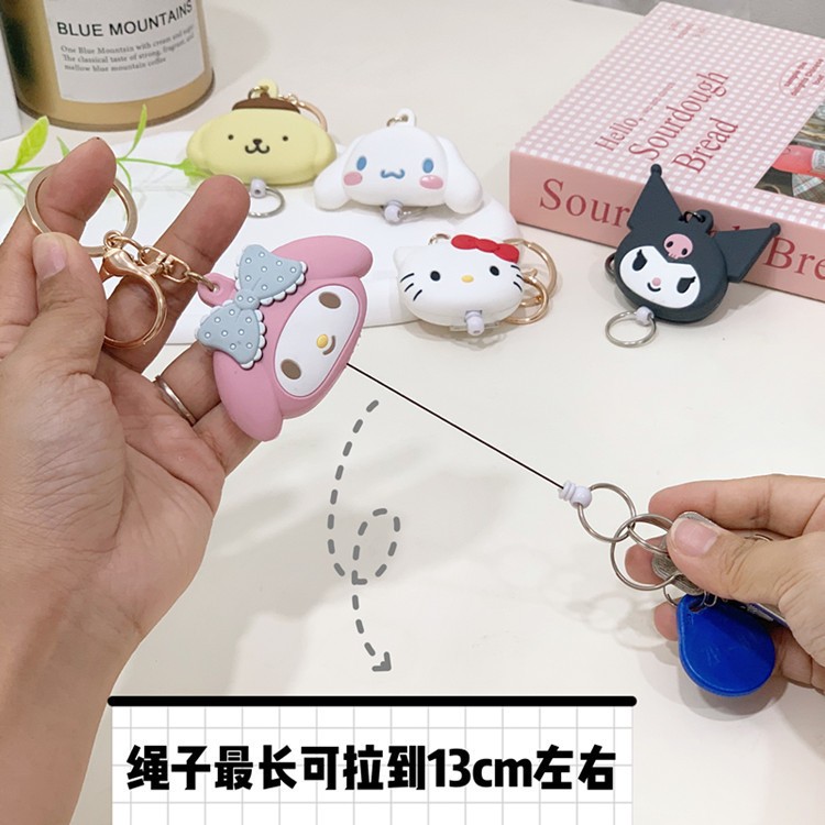 Silicone Móc Chìa Khóa Silicon Co Giãn Hình kuromi Hoạt Hình Cho Trẻ Em Và Bé Gái