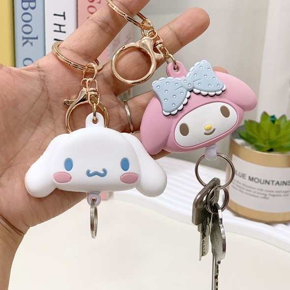 Silicone Móc Chìa Khóa Silicon Co Giãn Hình kuromi Hoạt Hình Cho Trẻ Em Và Bé Gái