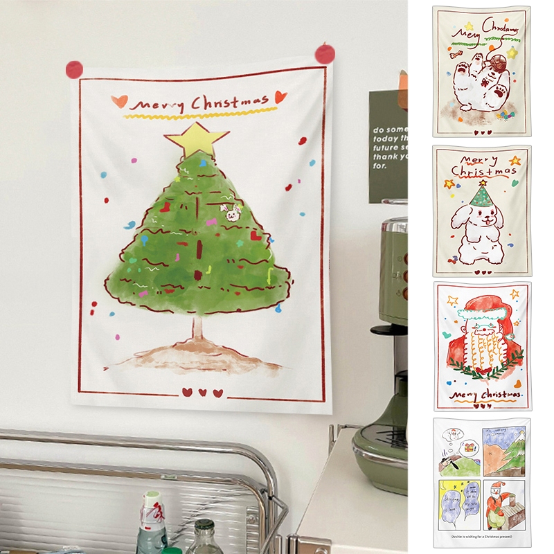 Thảm Vải Treo Tường Trang Trí Giáng Sinh Dễ Thương