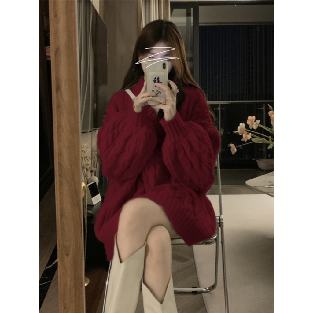 YEYA Áo sweater Màu Trơn Cổ Chữ v Phong Cách Thời Trang Hàn Quốc Cho Nữ
