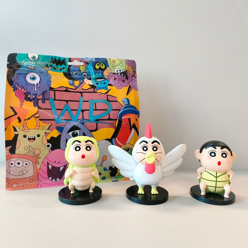 Set 6 Mô Hình Nhân Vật Phim Hoạt Hình shin-chan nohara shinnosuke / Gấu Trúc / Gà / Cừu Bằng pvc