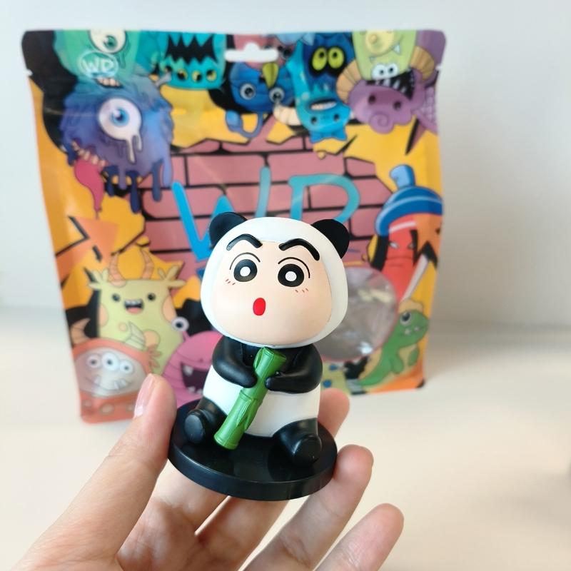 Set 6 Mô Hình Nhân Vật Phim Hoạt Hình shin-chan nohara shinnosuke / Gấu Trúc / Gà / Cừu Bằng pvc