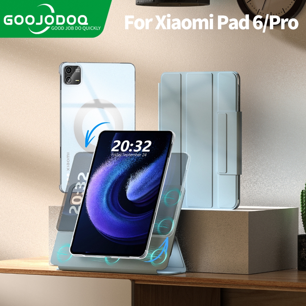 Vỏ máy tính bảng Goojodoq Bao Da Từ Tính Có Thể Tháo Rời Xoay 360 Độ Cho xiaomi pad 6 / pro Ốp