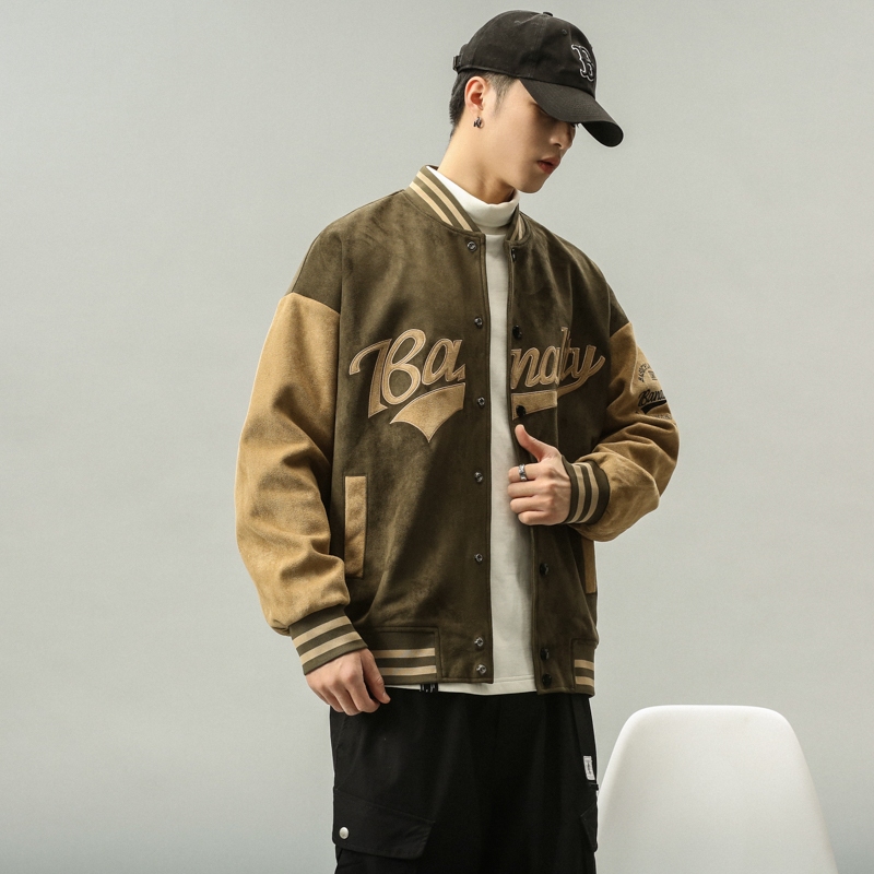 Ucnl Áo Khoác Bóng Chày Dáng Rộng Thêu Chữ Thời Trang Xuân Thu Cá Tính Cho Nam