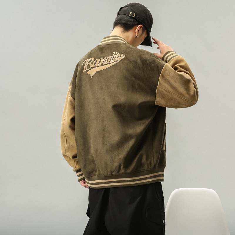 Ucnl Áo Khoác Bóng Chày Dáng Rộng Thêu Chữ Thời Trang Xuân Thu Cá Tính Cho Nam