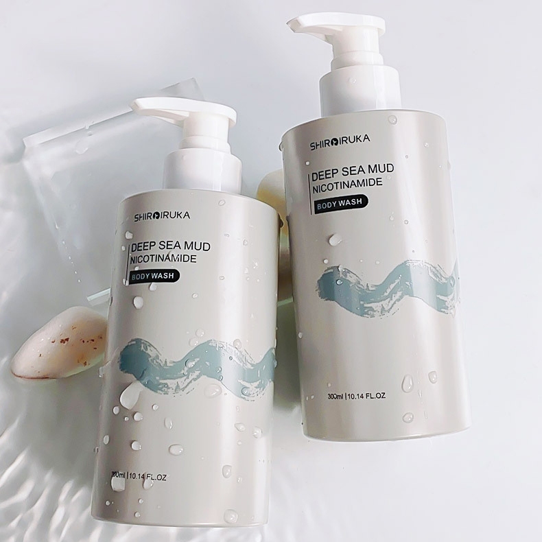 Sữa tắm trắng da dưỡng trắng body Niacinamide 300ML Sữa Tắm Bùn Biển Sâu Gel Tắm Bùn Núi Lửa Làm Sáng Da Dưỡng trắng da toàn thân nhanh chóng HHMCD0026