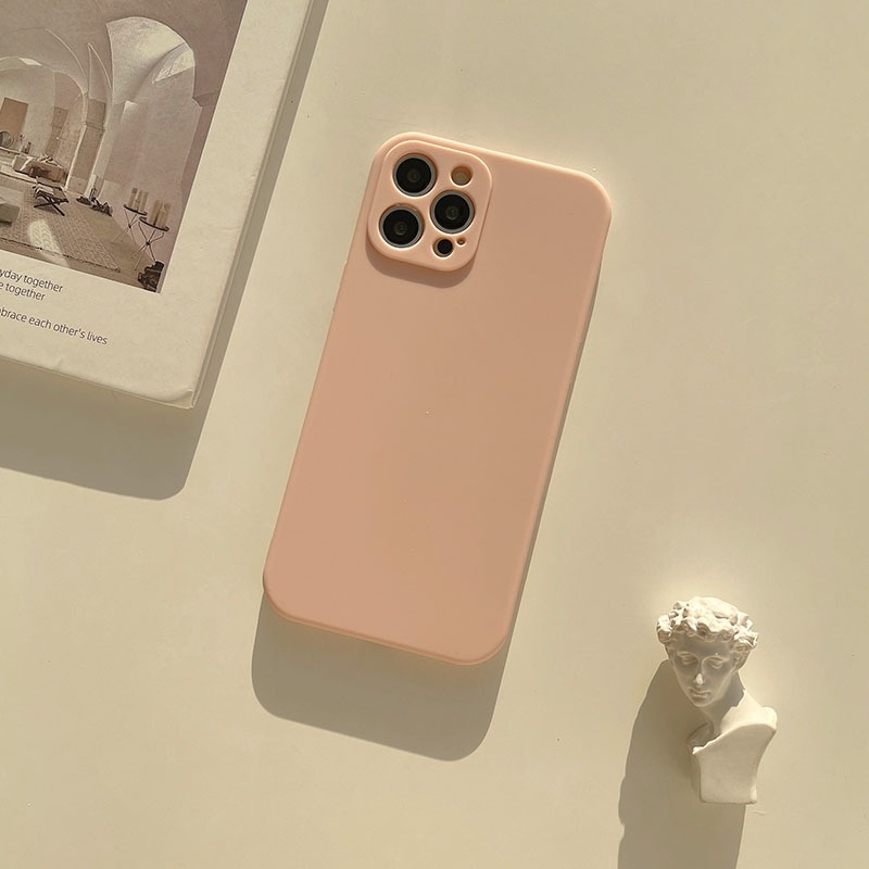 Ốp Điện Thoại Silicon Màu Trơn Thời Trang Cho iphone 12 14pro max 15 x 11 13