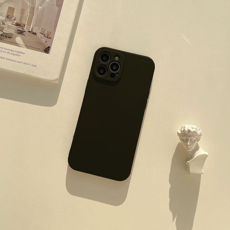 Ốp Điện Thoại Silicon Màu Trơn Thời Trang Cho iphone 12 14pro max 15 x 11 13