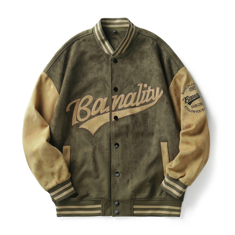 Ucnl Áo Khoác Bóng Chày Dáng Rộng Thêu Chữ Thời Trang Xuân Thu Cá Tính Cho Nam