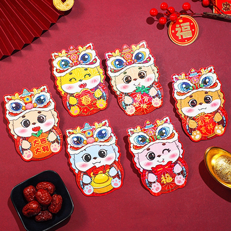 Bộ 6 Bao Lì Xì Đỏ Mừng Năm Mới 2024 cny Cho Bé