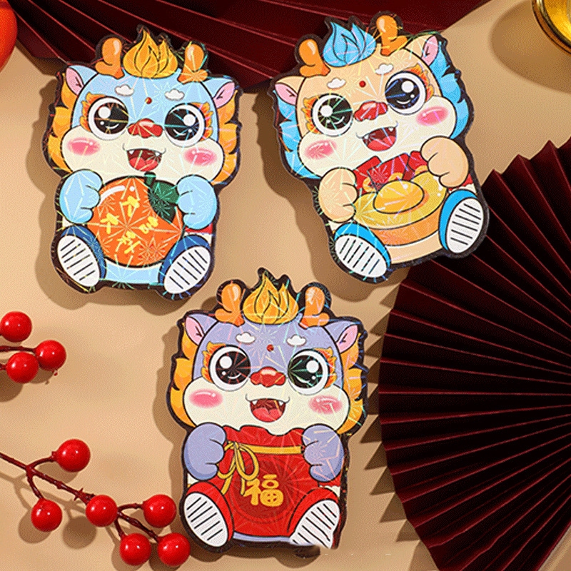 Bộ 6 Bao Lì Xì Đỏ Mừng Năm Mới 2024 cny Cho Bé