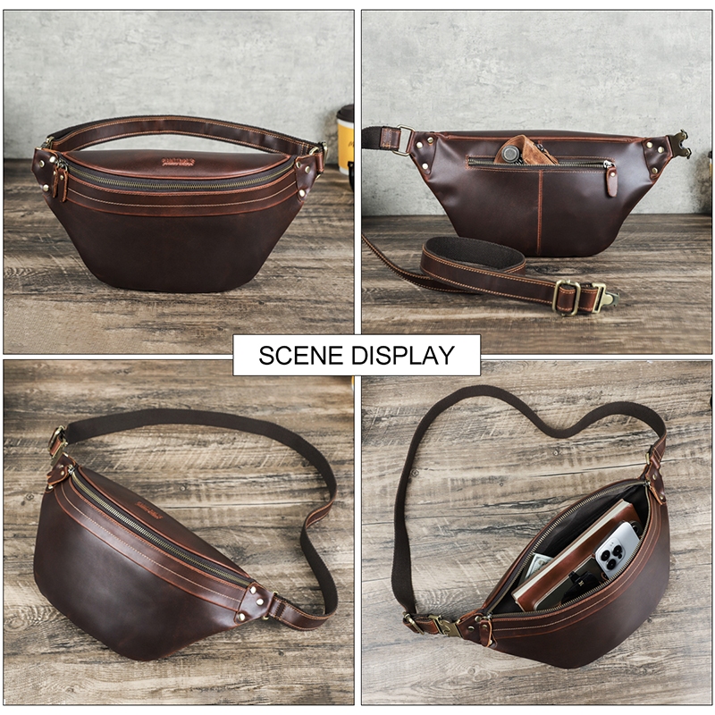 CONTACT'S Túi Da Đeo Hông / Đeo Trước Ngực Đựng Điện Thoại Sang Trọng Cho Nam