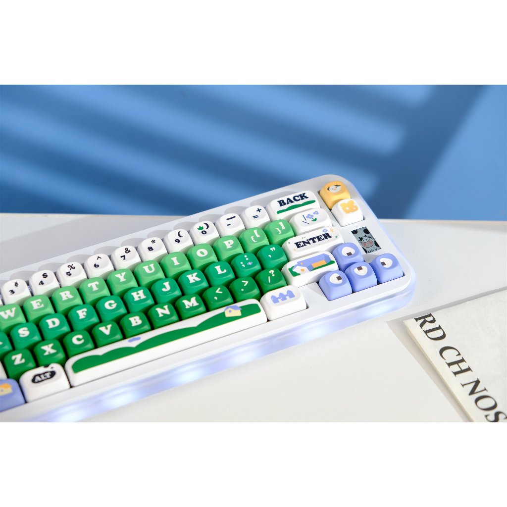 Keycaps GMK Bò Đồng Cỏ, 126 Phím Keycaps MOA Profile DYE-SUB Keycaps GMK Cá Tính Cho Bàn Phím Cơ