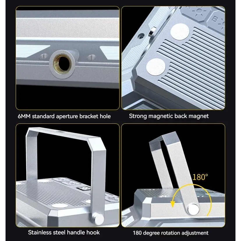 Đèn Pin led cob Từ Tính Mạnh Đa Năng 8 Chế Độ Sáng 4000mah