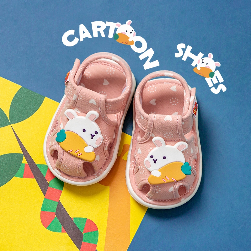 Giày sandal CHEERFUL MARIO đế mềm chống trượt in họa tiết thời trang mùa hè 2023 xinh xắn dành cho trẻ em
