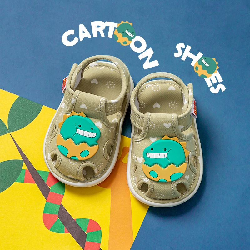 Giày sandal CHEERFUL MARIO đế mềm chống trượt in họa tiết thời trang mùa hè 2023 xinh xắn dành cho trẻ em