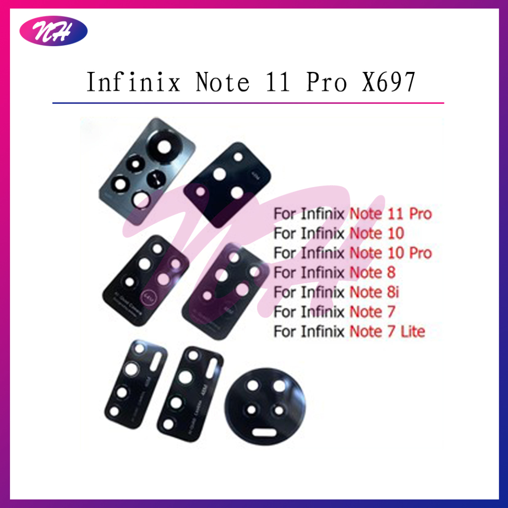 Mới Cho Infinix Note 11 Pro X697 10 8 8i 7 Lite Phía Sau Camera Kính Ống Kính Có Keo Dán