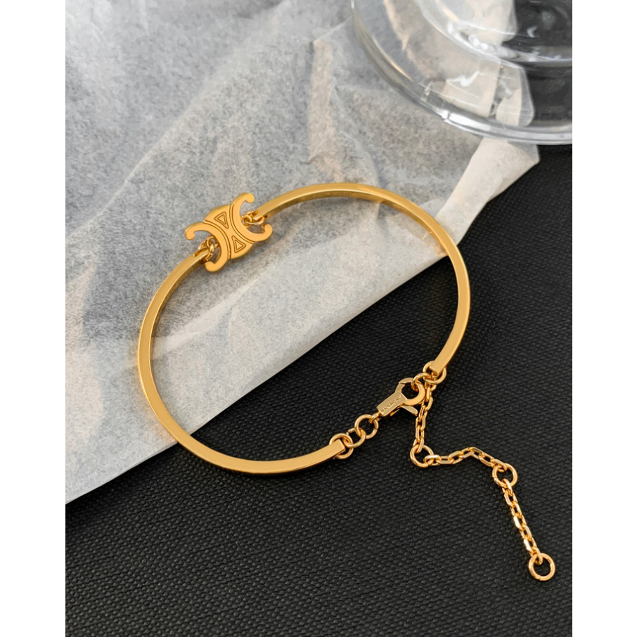 Sang Trọng Vòng Tay Thép Titan Mạ Vàng 18k Cao Cấp Cho Nữ