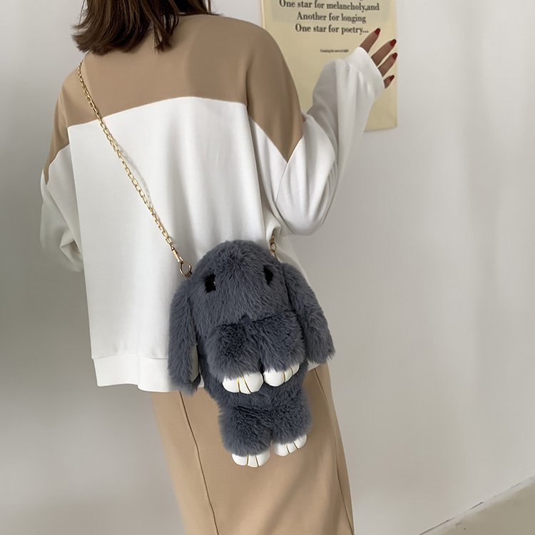 NALLCHEER túi đeo vai sang trọng cho bé gái Túi đeo chéo hình thỏ dễ thương mùa đông