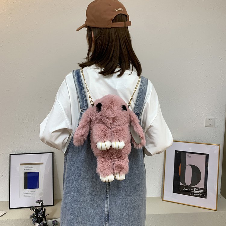 NALLCHEER túi đeo vai sang trọng cho bé gái Túi đeo chéo hình thỏ dễ thương mùa đông