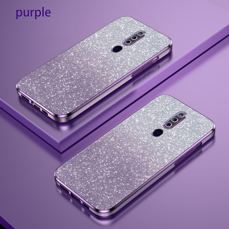 Ôp Điện Thoại Silicon Dẻo Tráng Gương Trong Suốt Lấp Lánh Màu gradient Cho oppo f5 f7 f9 / f9 pro f11 / f11 pro Ốp