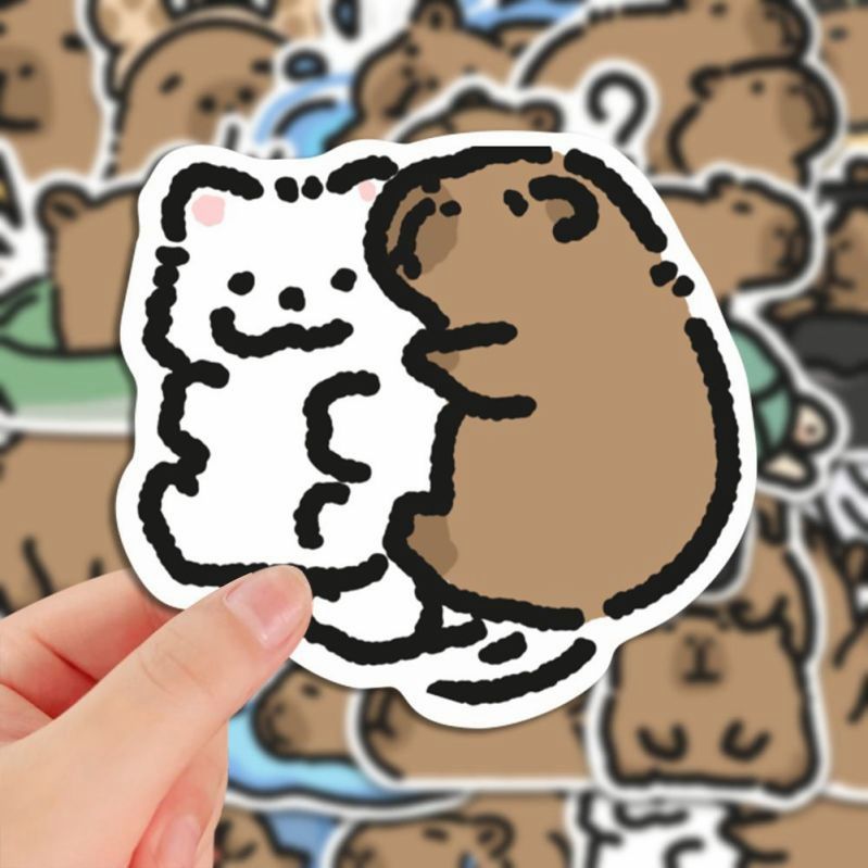 Bộ 50 Miếng Dán Hoạt Hình Chống Thấm Nước Trang Trí Điện Thoại / Sổ Tay / capybara